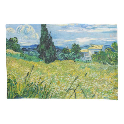 Vincent van Gogh - Green Wheat Field met Cypress Kussensloop (Voorkant)