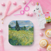 Vincent van Gogh - Green Wheat Field met Cypress Papieren Bordje (Feest)