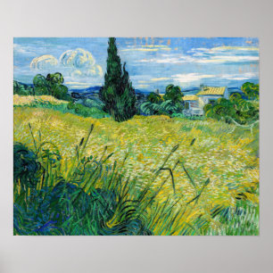 Vincent van Gogh - Green Wheat Field met Cypress Poster