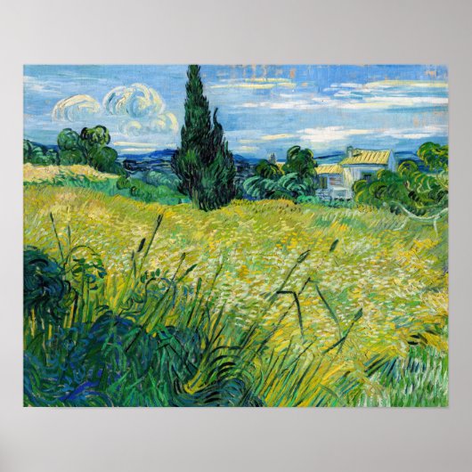 Vincent van Gogh - Green Wheat Field met Cypress Poster (Voorkant)