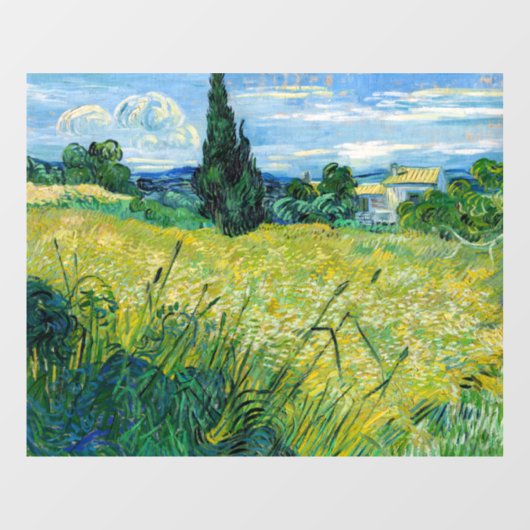 Vincent van Gogh - Green Wheat Field met Cypress Raamsticker (Vel)