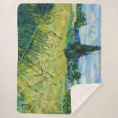 Vincent van Gogh - Green Wheat Field met Cypress Sherpa Deken (Voorkant)