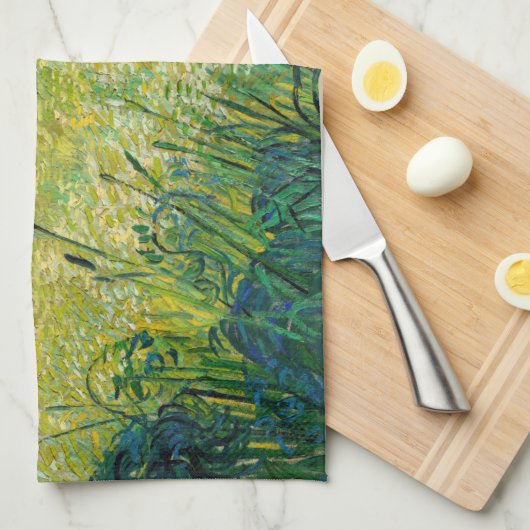 Vincent van Gogh - Green Wheat Field met Cypress Theedoek (Quarter Fold)