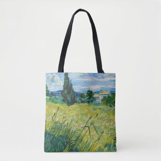 Vincent van Gogh - Green Wheat Field met Cypress Tote Bag (Voorkant)
