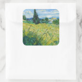 Vincent van Gogh - Green Wheat Field met Cypress Vierkante Sticker (Tas)