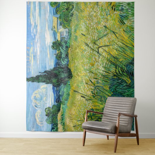 Vincent van Gogh - Green Wheat Field met Cypress Wandkleed (In situ)