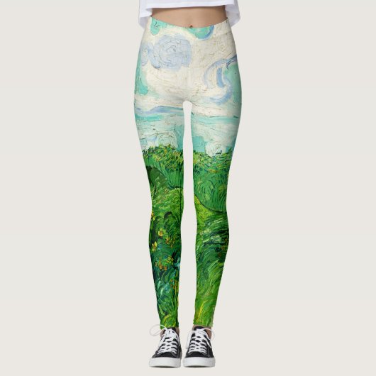  Vincent Van Gogh Green Wheat Fields Leggings (Voorkant)