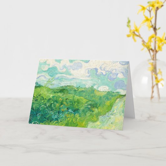 Vincent Van Gogh Green Wheatfield Kaart (Gele Bloem)
