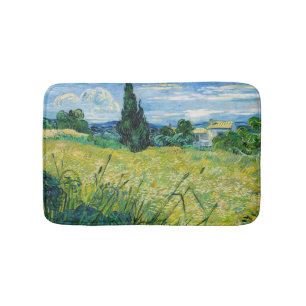 Vincent van Gogh - Groen korenveld met cipres Badmat