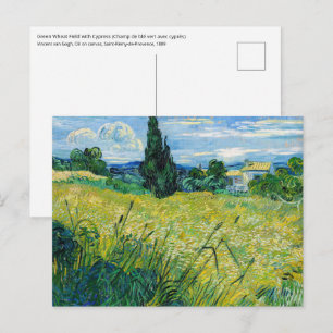 Vincent van Gogh - Groen korenveld met cipres Briefkaart