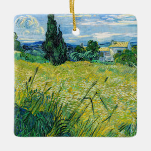 Vincent van Gogh - Groen korenveld met cipres Keramisch Ornament