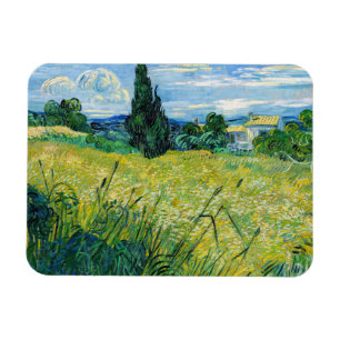 Vincent van Gogh - Groen korenveld met cipres Magneet