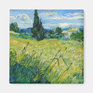 Vincent van Gogh - Groen korenveld met cipres Magneet