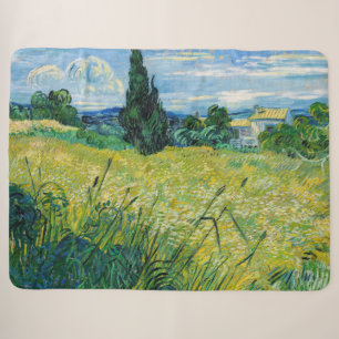 Vincent van Gogh - Groen korenveld met cipres Sherpa Deken