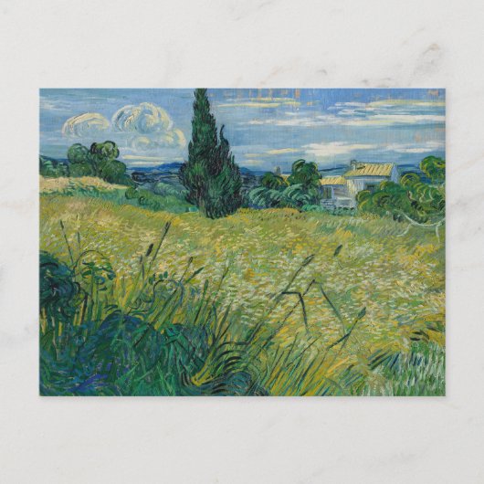 Vincent van Gogh, Groen tarweveld met cipres Briefkaart (Voorkant)