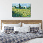 Vincent van Gogh, Groen tarweveld met cipres Canvas Afdruk (Insitu (Slaapkamer))