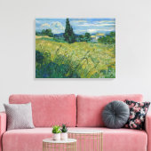Vincent van Gogh, Groen tarweveld met cipres Canvas Afdruk (Insitu (Woonkamer))