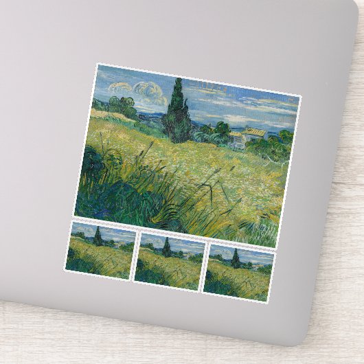 Vincent van Gogh, Groen tarweveld met cipres Sticker (Detail)