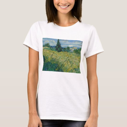 Vincent van Gogh, Groen tarweveld met cipres T-shirt (Voorkant)