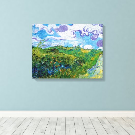 Vincent van Gogh - groene warmtevelden in auvers Canvas Afdruk (Insitu (Houten vloer))