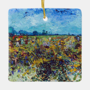 Vincent van Gogh - Groene Wijngaard Keramisch Ornament