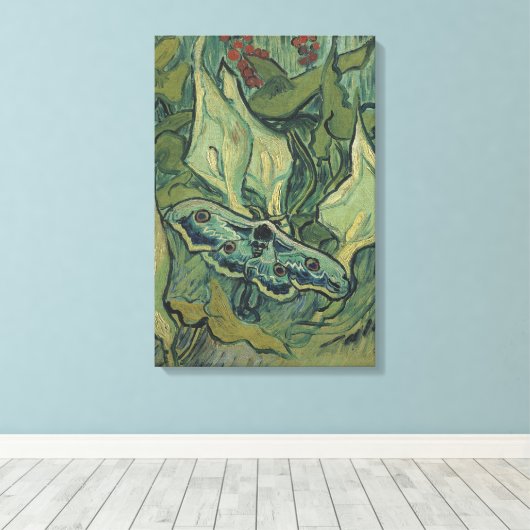 Vincent van Gogh - Grote nachtpauwoog Canvas Afdruk (Insitu (Houten vloer))