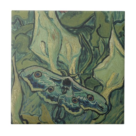 Vincent van Gogh - Grote nachtpauwoog Tegeltje (Voorkant)
