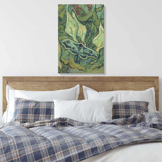 Vincent van Gogh - Grote Pauw Moth Canvas Afdruk (Insitu (Slaapkamer))