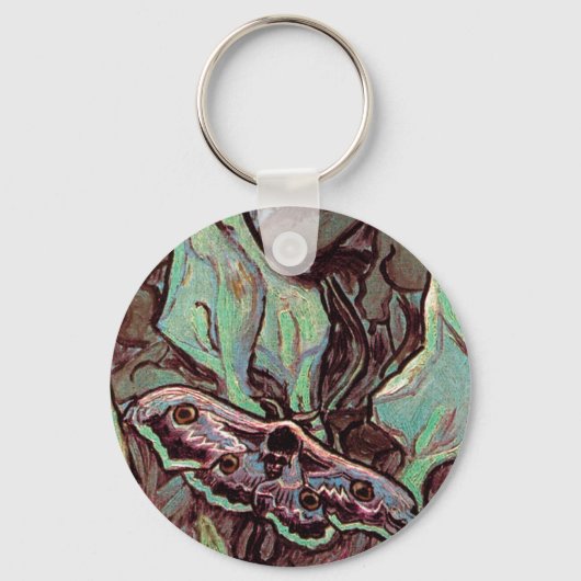 Vincent Van Gogh - Grote Pauwvlinder Fijne Kunst Sleutelhanger (Voorkant)