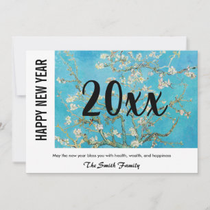 Vincent van Gogh - Happy New Year / Almond Blossom Feestdagenkaart