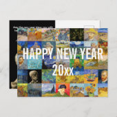 Vincent van Gogh - Happy New Year Patchwork Briefkaart (Voorkant / Achterkant)