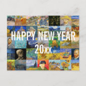 Vincent van Gogh - Happy New Year Patchwork Briefkaart (Voorkant)