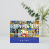 Vincent van Gogh - Happy New Year Patchwork Briefkaart (Staand voorkant)