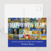 Vincent van Gogh - Happy New Year Patchwork Briefkaart (Voorkant / Achterkant)