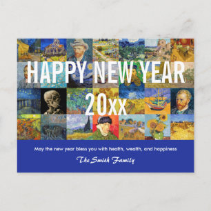 Vincent van Gogh - Happy New Year Patchwork Briefkaart