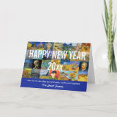 Vincent van Gogh - Happy New Year Patchwork Feestdagen Kaart (Voorkant)
