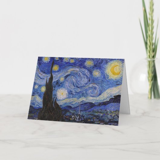 Vincent van Gogh - Happy New Year Patchwork Feestdagen Kaart (Achterkant)