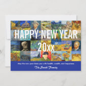 Vincent van Gogh - Happy New Year Patchwork Feestdagenkaart (Voorkant)