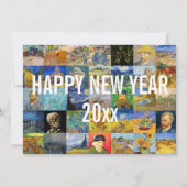 Vincent van Gogh - Happy New Year Patchwork Feestdagenkaart (Voorkant)