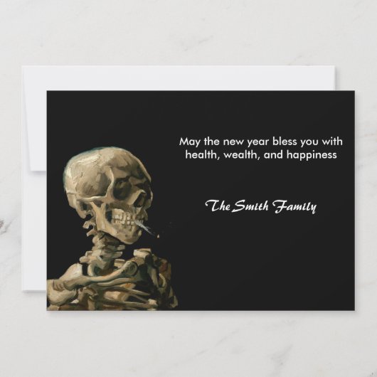 Vincent van Gogh - Happy New Year Patchwork Feestdagenkaart (Achterkant)