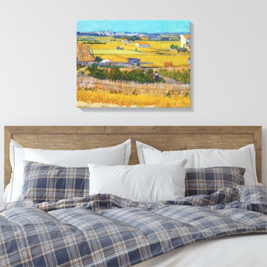 Vincent van Gogh - Harvest in La Crau Canvas Afdruk (Insitu (Slaapkamer))