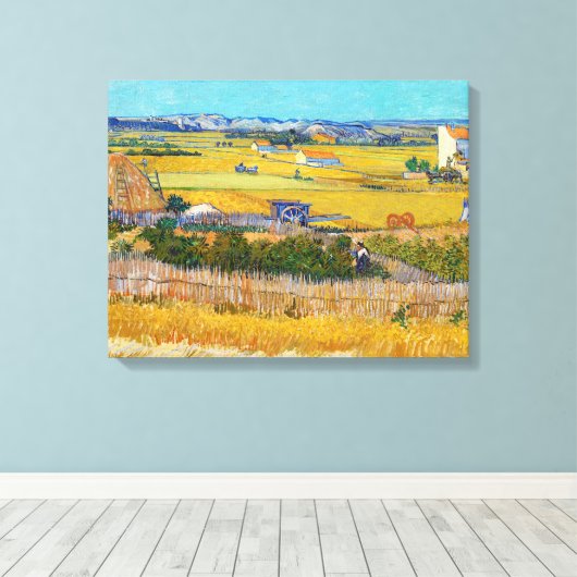 Vincent van Gogh - Harvest in La Crau Canvas Afdruk (Insitu (Houten vloer))