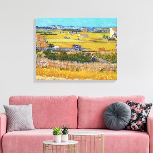 Vincent van Gogh - Harvest in La Crau Canvas Afdruk (Insitu (Woonkamer))