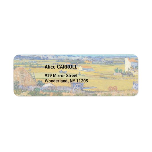 Vincent van Gogh - Harvest in La Crau Etiket (Voorkant)