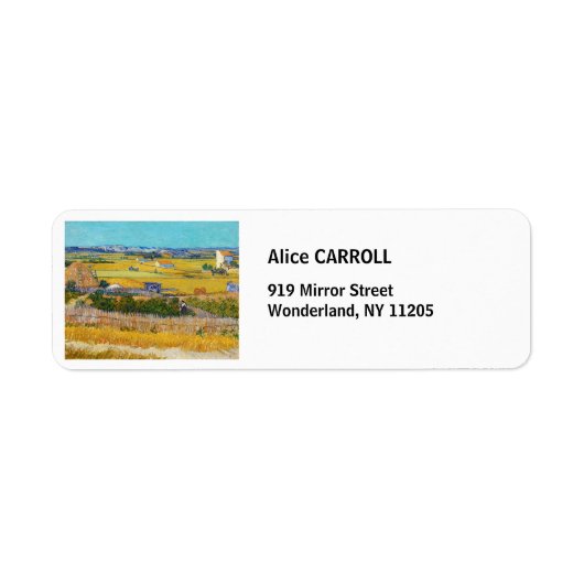 Vincent van Gogh - Harvest in La Crau Etiket (Voorkant)