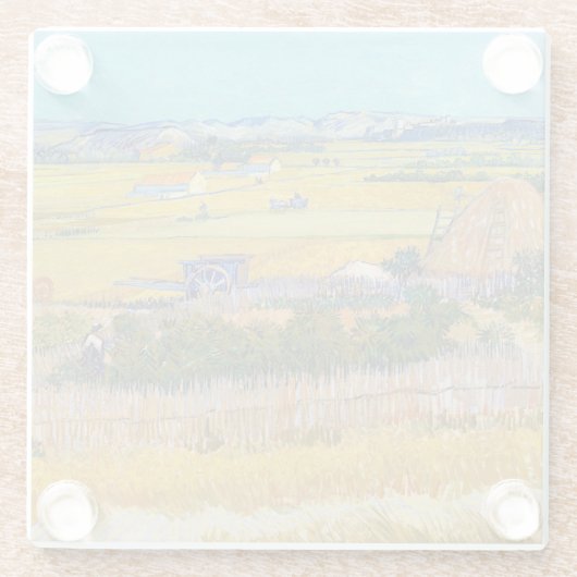 Vincent van Gogh - Harvest in La Crau Glazen Onderzetter (Achterkant)