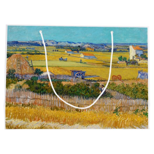 Vincent van Gogh - Harvest in La Crau Groot Cadeauzakje (Achterkant)