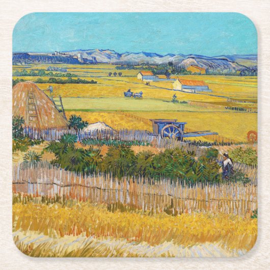 Vincent van Gogh - Harvest in La Crau Kartonnen Onderzetters (Voorkant)