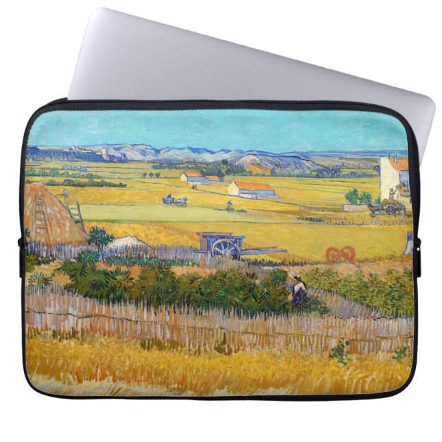Vincent van Gogh - Harvest in La Crau Laptop Sleeve (Voorkant)