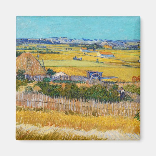Vincent van Gogh - Harvest in La Crau Magneet (Voorkant)